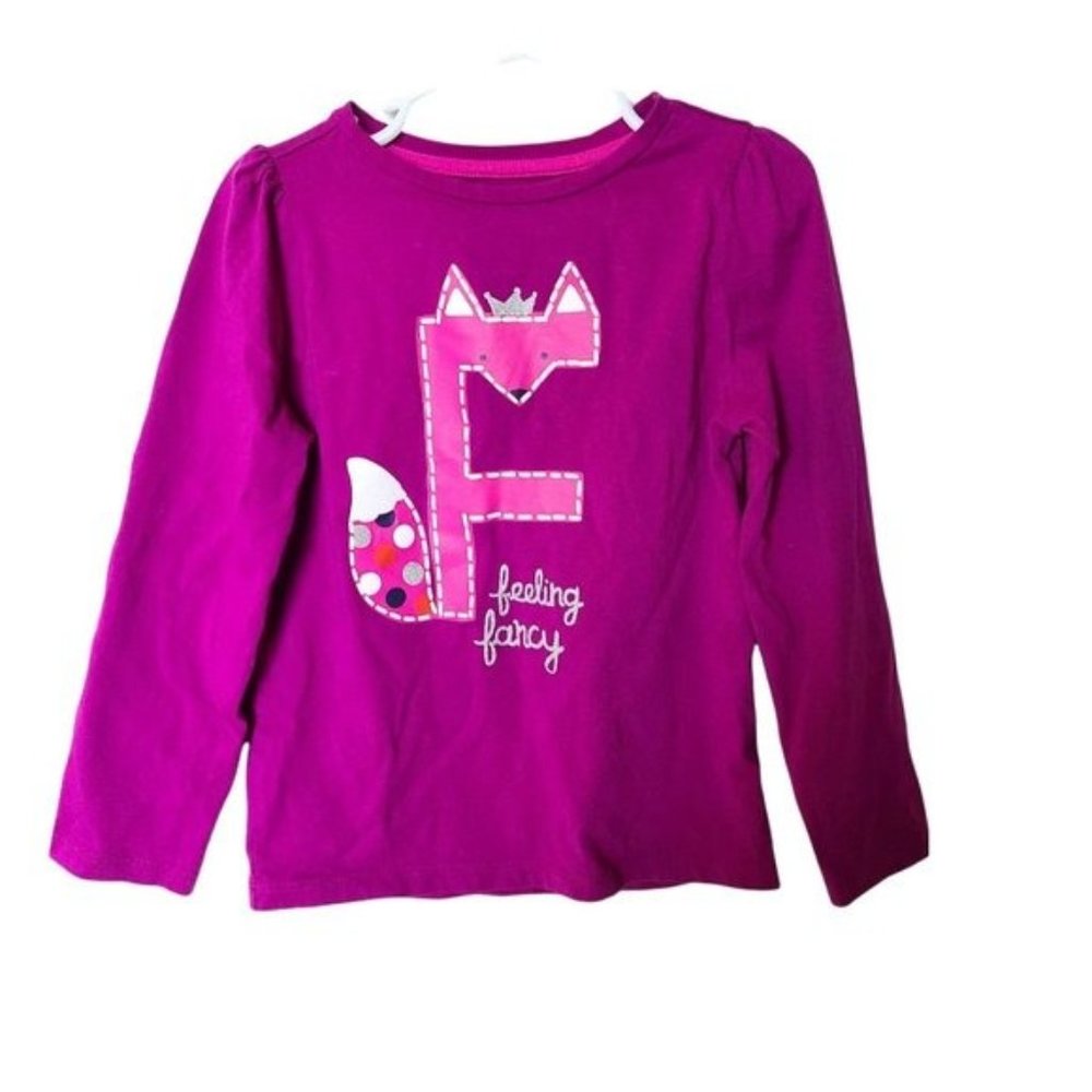 Gymboree Feeling Fancy Tee 4T Long Sleeve Fox Purple